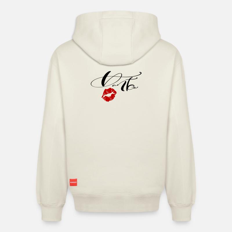Merci - Sweat à capuche unisexe décontracté en coton biologique – de SPREAD - blanc cassé