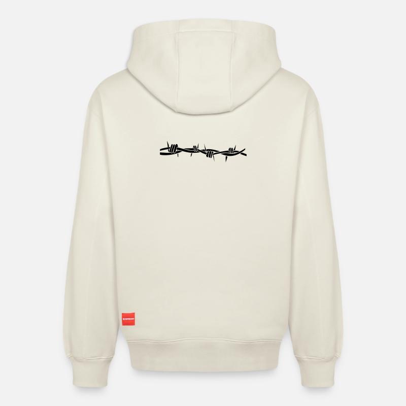 stacheldraht - Relaxed Unisex Organic Hoodie – von SPREAD - Naturweiß