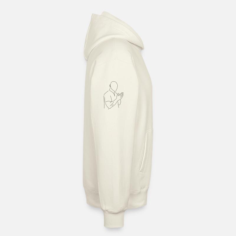 Johnny - Sweat à capuche unisexe décontracté en coton biologique – de SPREAD - blanc cassé