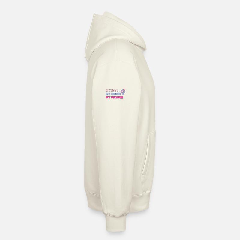 Mon corps, mon choix (Rose) Sweat à capuche unisexe décontracté en coton biologique – de SPREAD