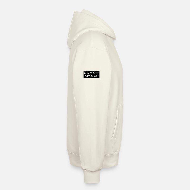 Own the System - Das eigene System - Relaxed Unisex Organic Hoodie – von SPREAD - Naturweiß