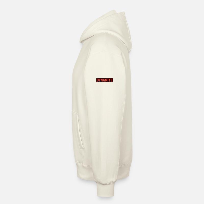 Dynamite affiche grunge rouge - Sweat à capuche unisexe décontracté en coton biologique – de SPREAD - blanc cassé