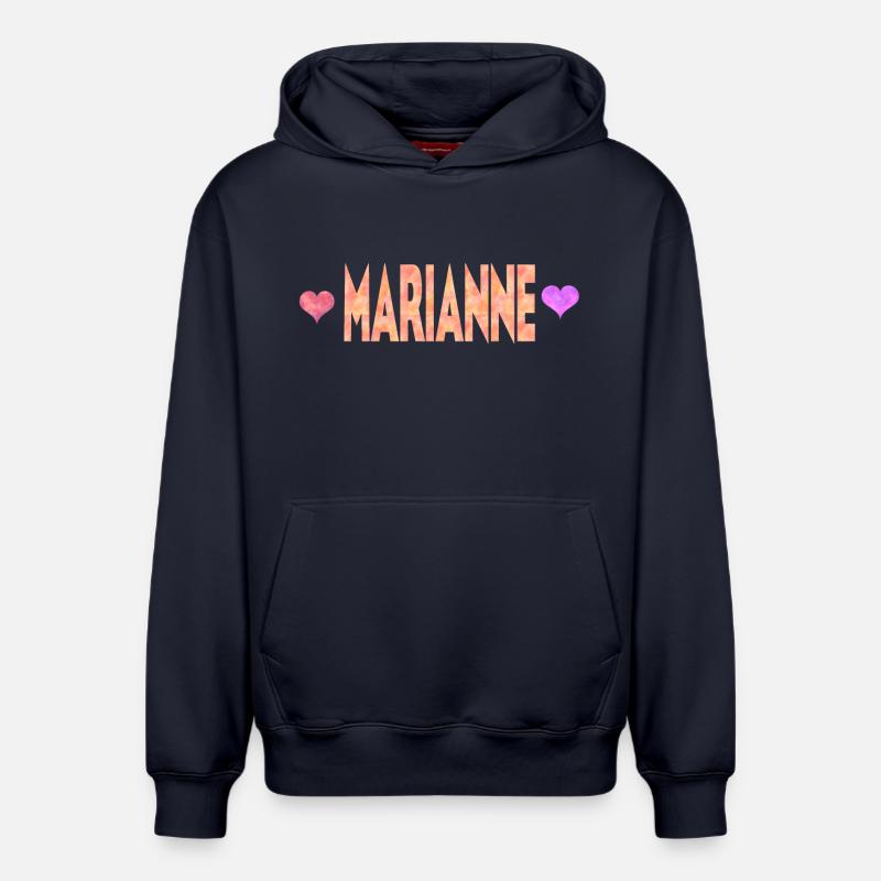 Marianne - Sweat à capuche unisexe décontracté en coton biologique – de SPREAD - bleu marine
