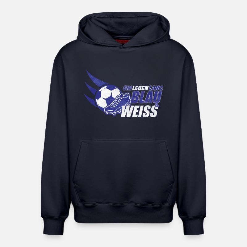 Blau & Weiss ein Leben Lang Geschenkidee - Relaxed Unisex Organic Hoodie – von SPREAD - Navy