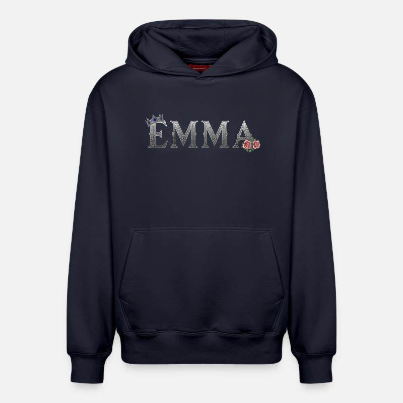Emma Royale Rose - Sweat à capuche unisexe décontracté en coton biologique – de SPREAD - bleu marine