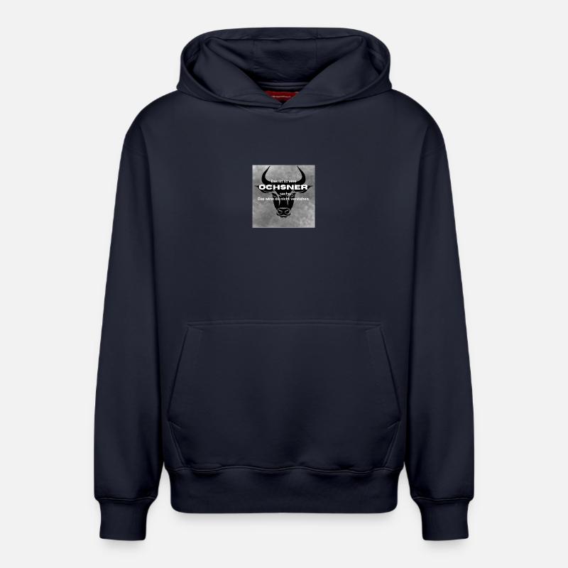 Nom Ochsner - Sweat à capuche unisexe décontracté en coton biologique – de SPREAD - bleu marine