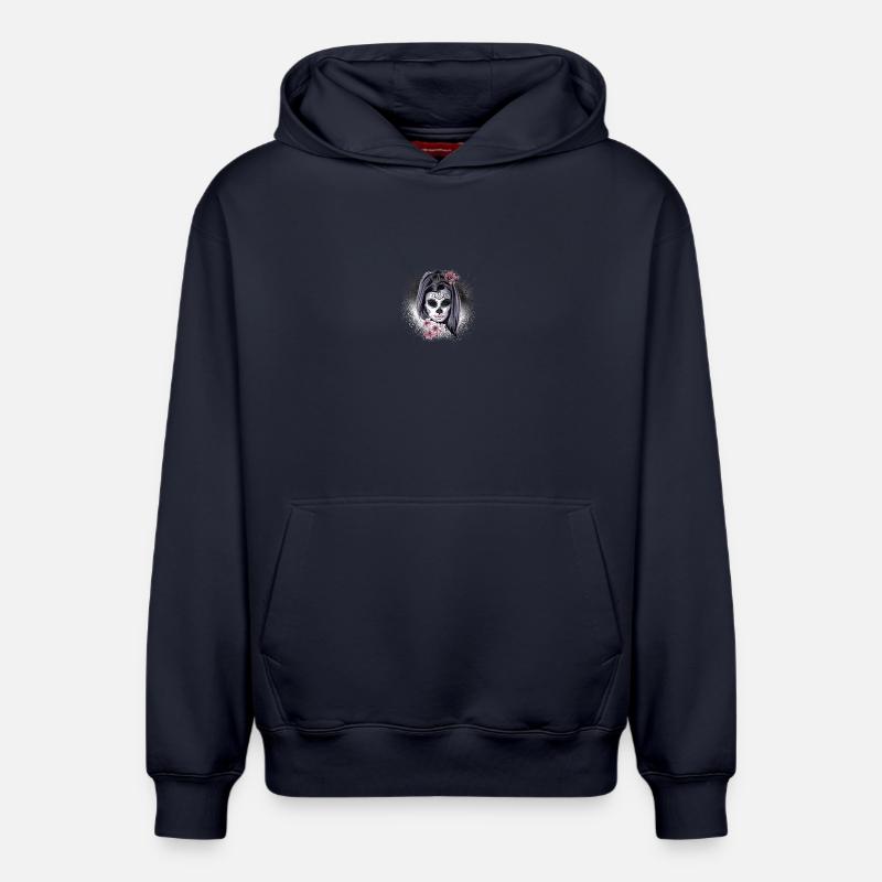 Skullhead - Sweat à capuche unisexe décontracté en coton biologique – de SPREAD - bleu marine
