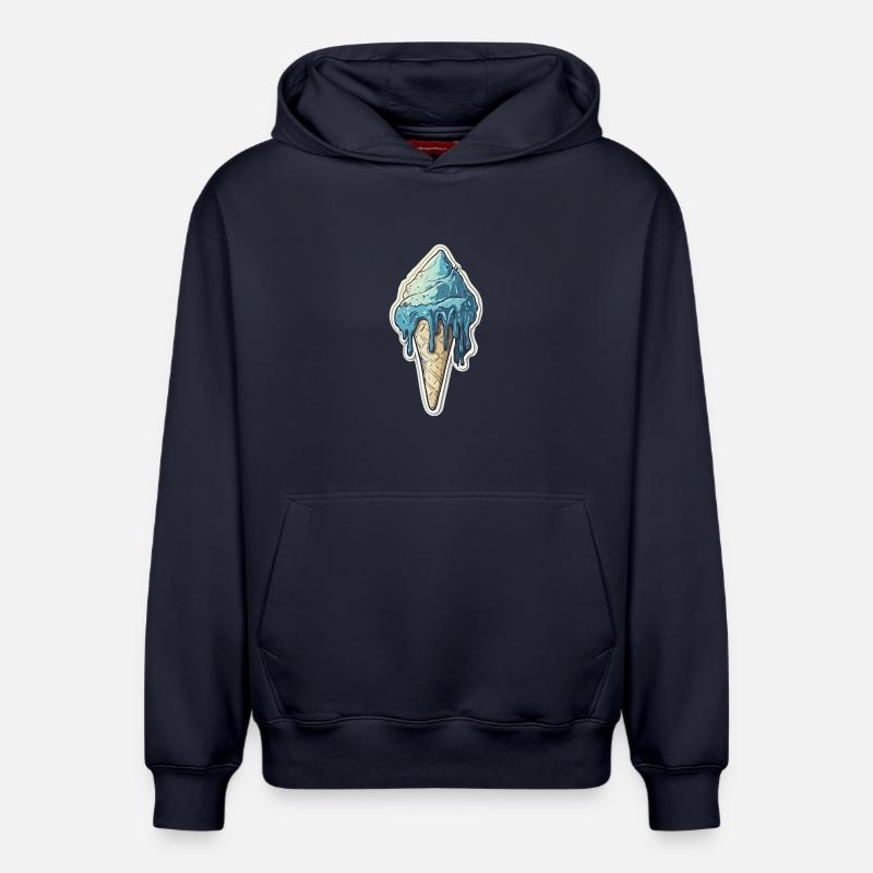 Eiscreme Eis - Relaxed Unisex Organic Hoodie – von SPREAD - Navy