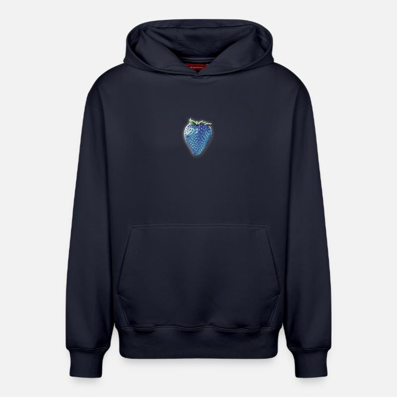Fraise bleue - Sweat à capuche unisexe décontracté en coton biologique – de SPREAD - bleu marine