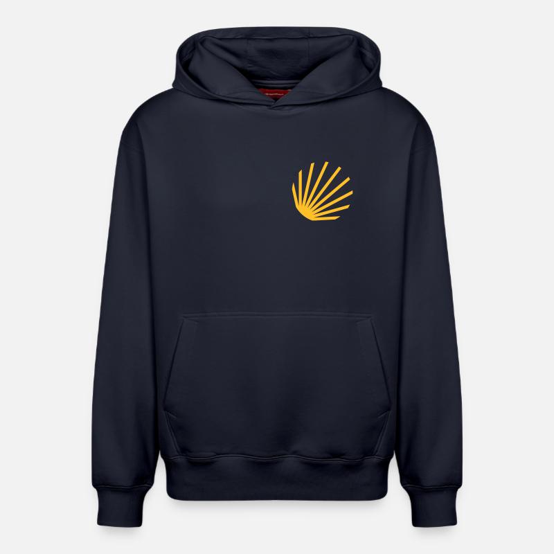 Symbole d'une coquille Saint-Jacques - Sweat à capuche unisexe décontracté en coton biologique – de SPREAD - bleu marine