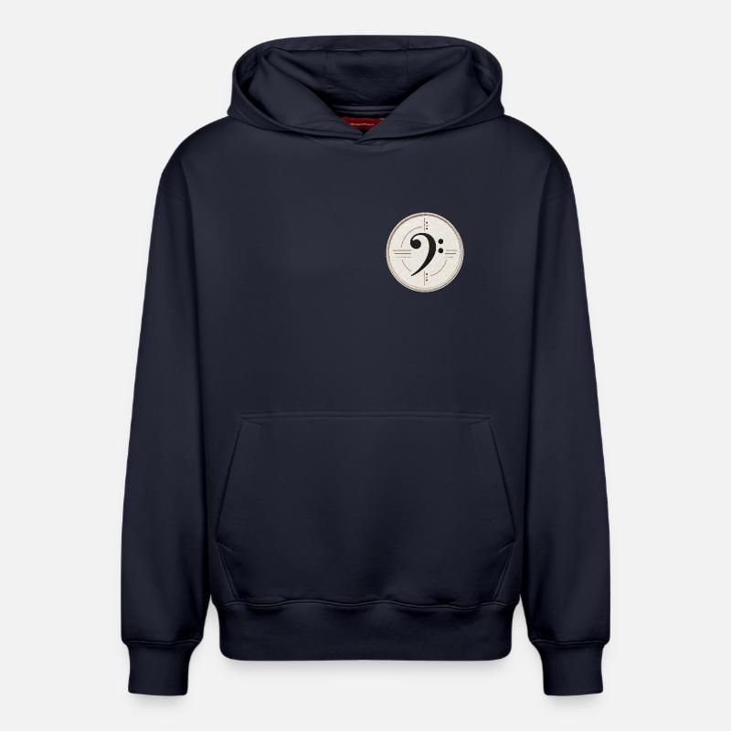 Clé de fa sur le patch - Sweat à capuche unisexe décontracté en coton biologique – de SPREAD - bleu marine