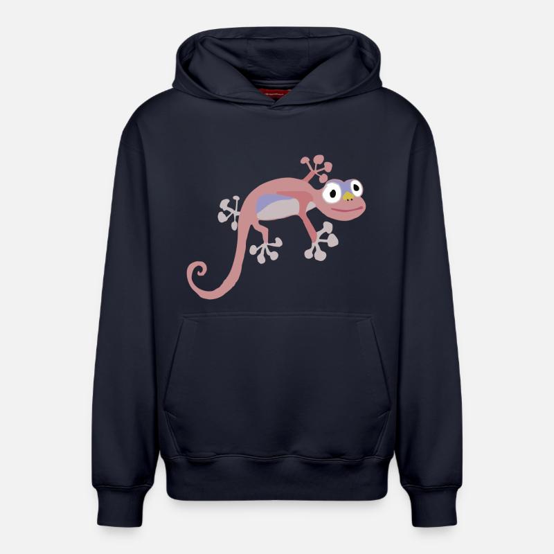 Rangei - Salamandre Rose Délicate - Sweat à capuche unisexe décontracté en coton biologique – de SPREAD - bleu marine