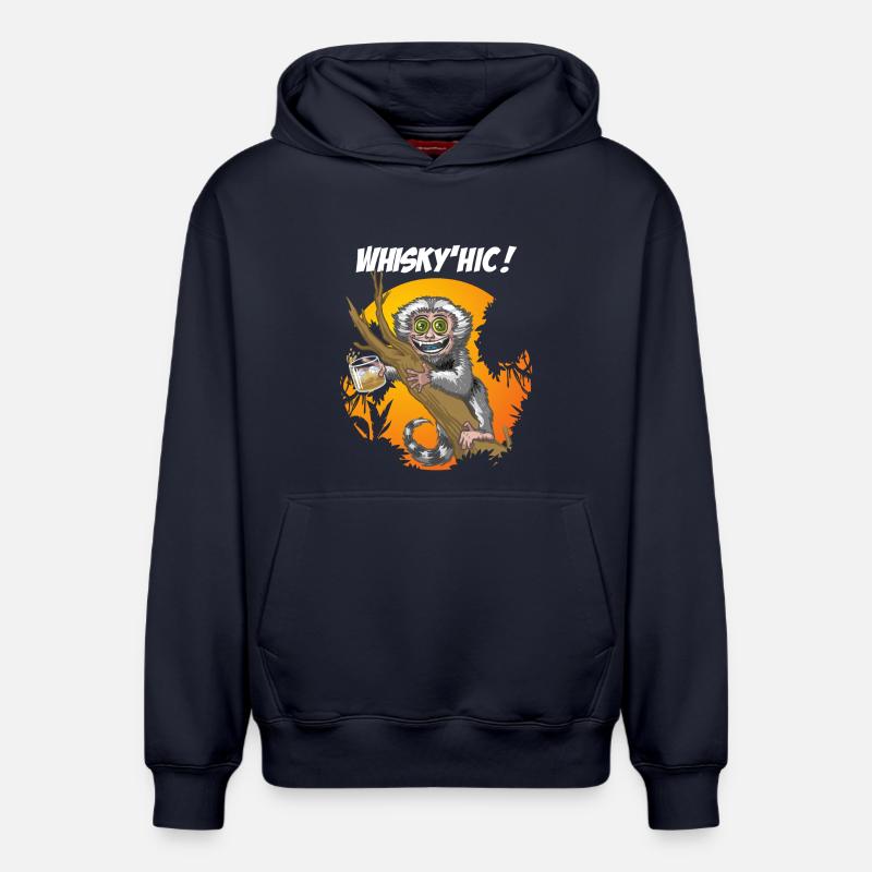 whisky hic - Sweat à capuche unisexe décontracté en coton biologique – de SPREAD - bleu marine
