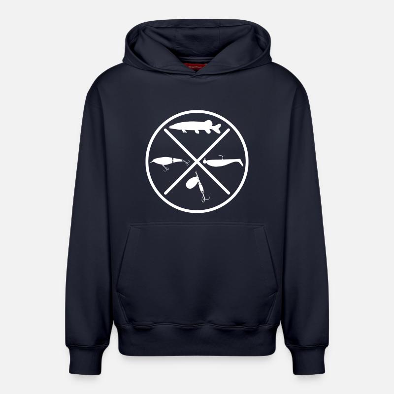 Brochet - Sweat à capuche unisexe décontracté en coton biologique – de SPREAD - bleu marine