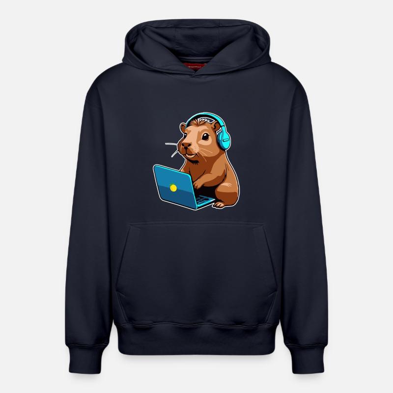 Capybara Programmierer Coder Computer - Relaxed Unisex Organic Hoodie – von SPREAD - Navy