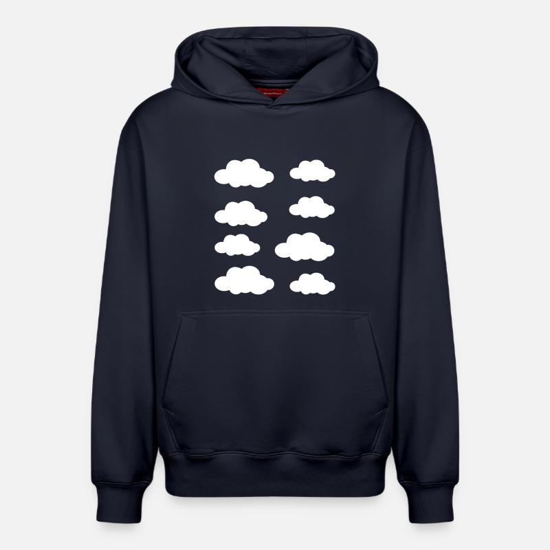 Nuages blancs - Sweat à capuche unisexe décontracté en coton biologique – de SPREAD - bleu marine
