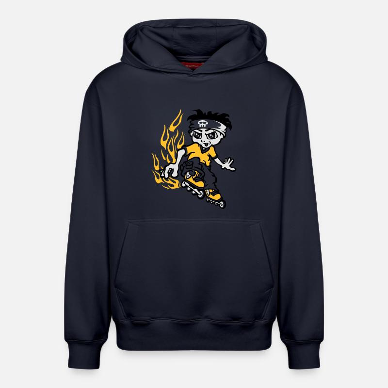 roller2009new_01_ - Relaxed Unisex Organic Hoodie – von SPREAD - Navy
