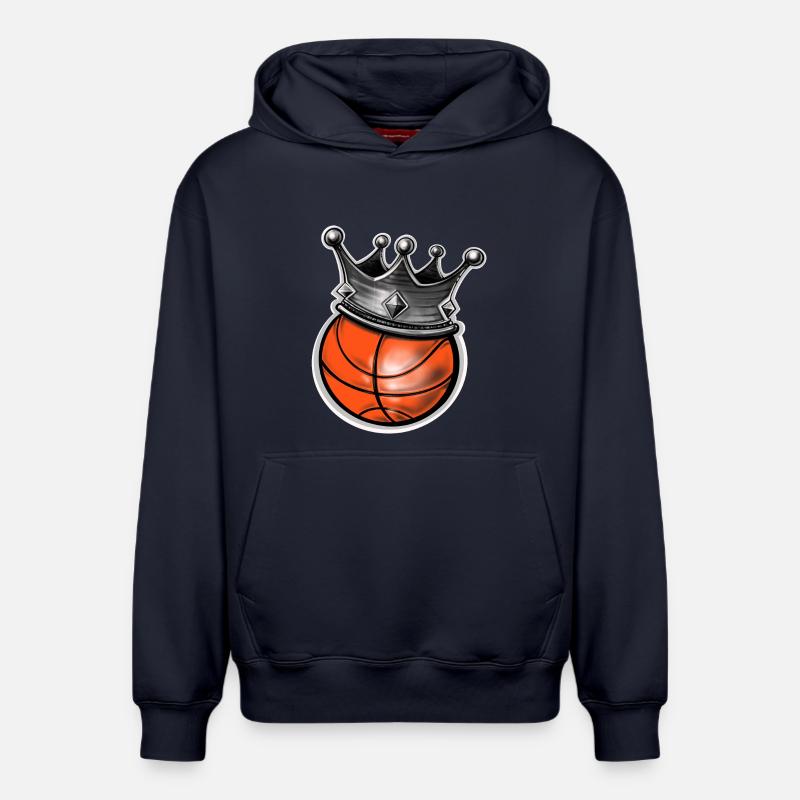 Basket-ball - Sweat à capuche unisexe décontracté en coton biologique – de SPREAD - bleu marine