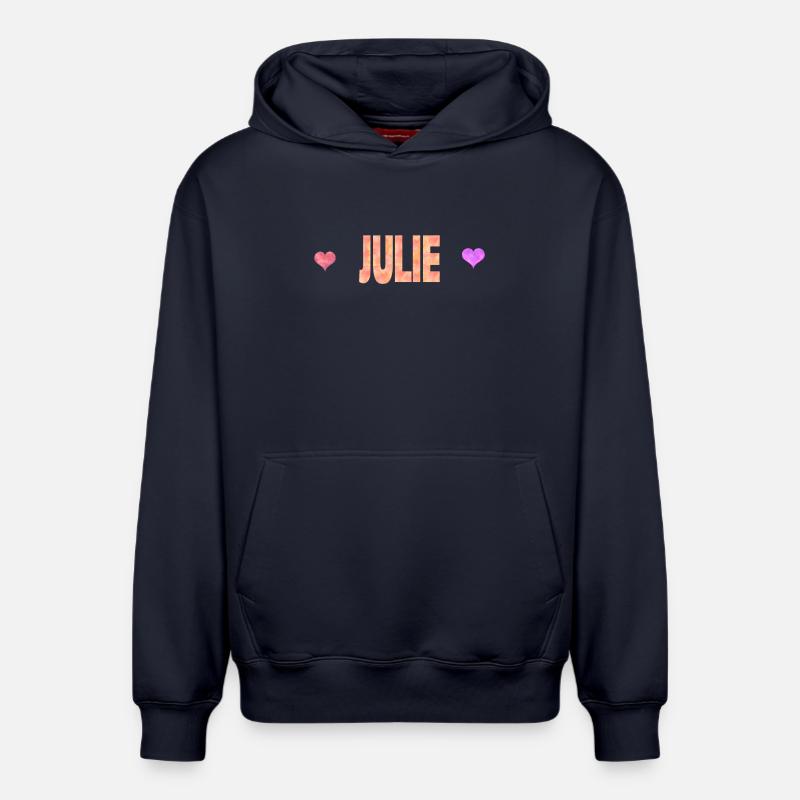 Julie - Sweat à capuche unisexe décontracté en coton biologique – de SPREAD - bleu marine