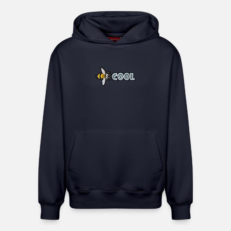 BEE COOL (horizontal) - Sweat à capuche unisexe décontracté en coton biologique – de SPREAD - bleu marine