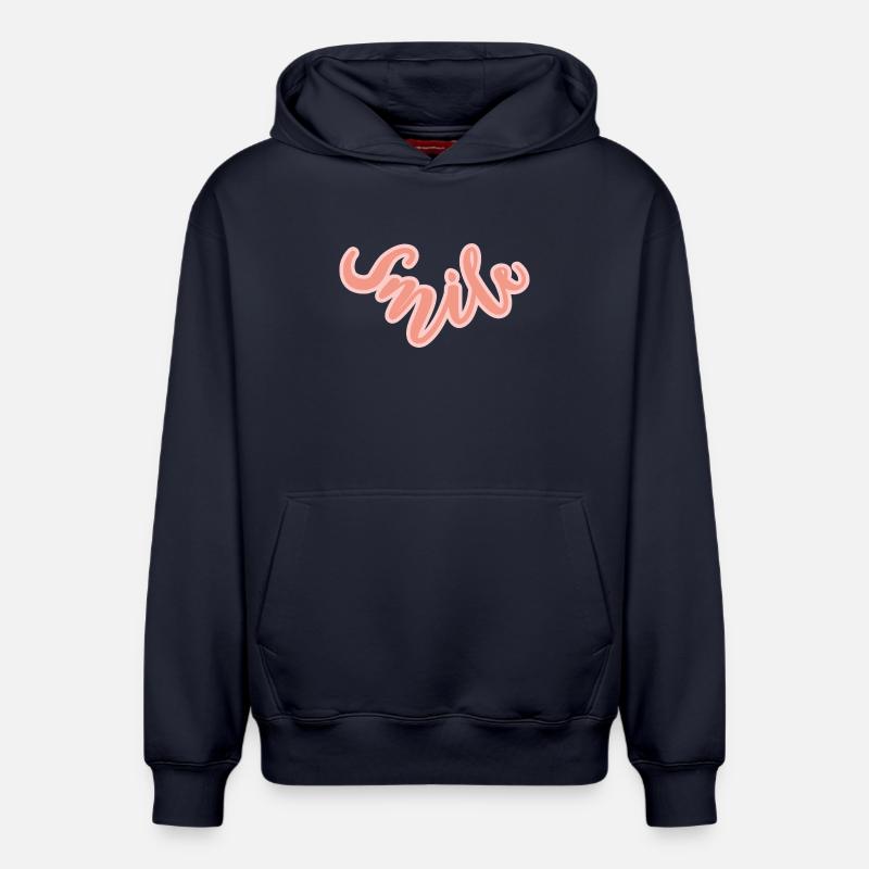 Sourire - Sweat à capuche unisexe décontracté en coton biologique – de SPREAD - bleu marine
