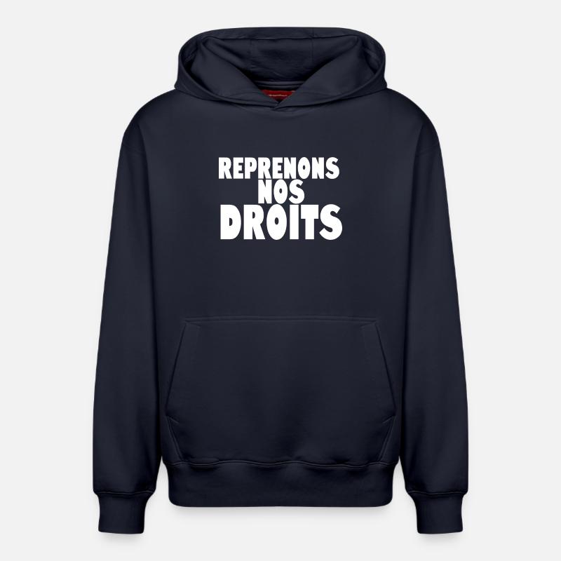 Reprenons nos doits - Sweat à capuche unisexe décontracté en coton biologique – de SPREAD - bleu marine