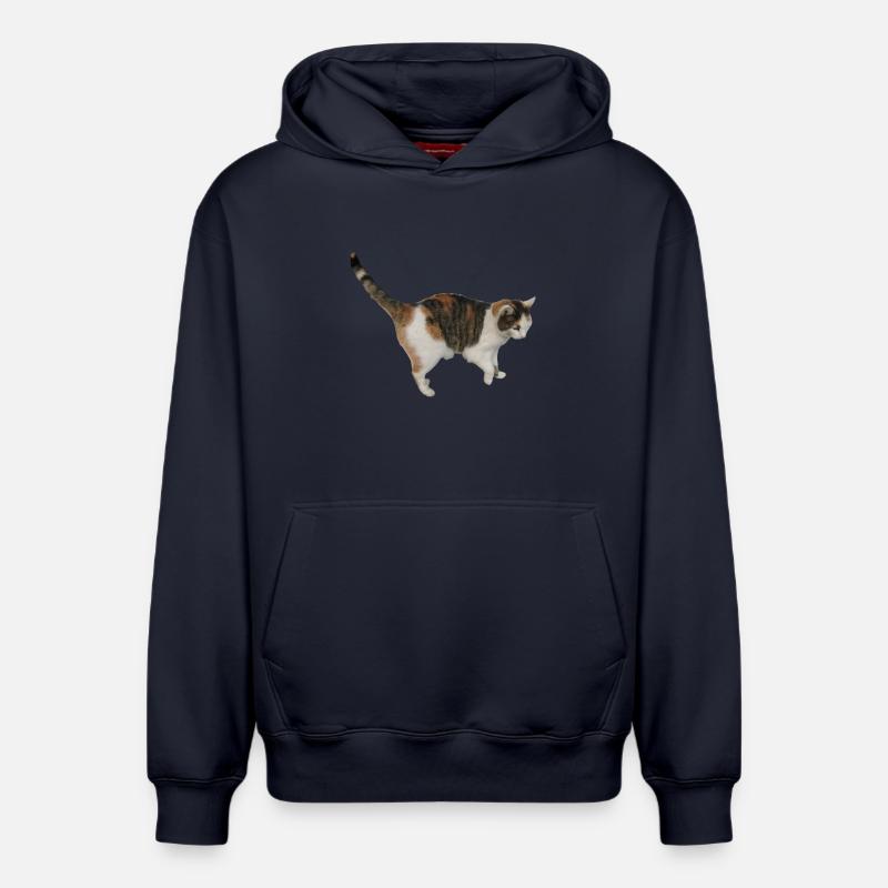 Chat - Sweat à capuche unisexe décontracté en coton biologique – de SPREAD - bleu marine