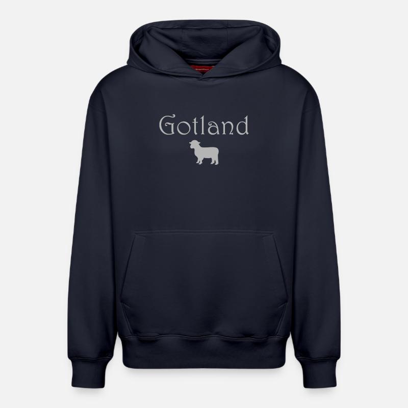 Moutons de Gotland - Sweat à capuche unisexe décontracté en coton biologique – de SPREAD - bleu marine