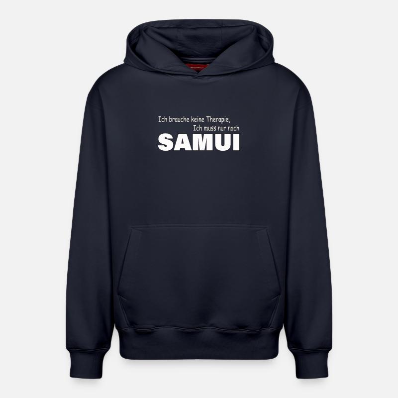 Thérapie SAMUI - Sweat à capuche unisexe décontracté en coton biologique – de SPREAD - bleu marine