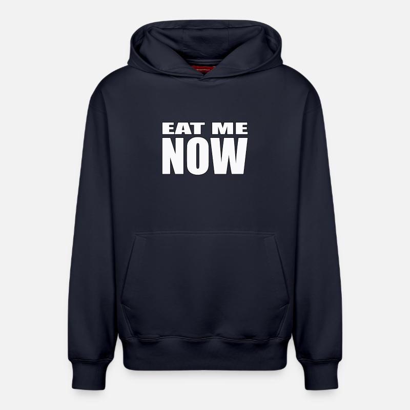 MANGE-MOI MAINTENANT - Sweat à capuche unisexe décontracté en coton biologique – de SPREAD - bleu marine