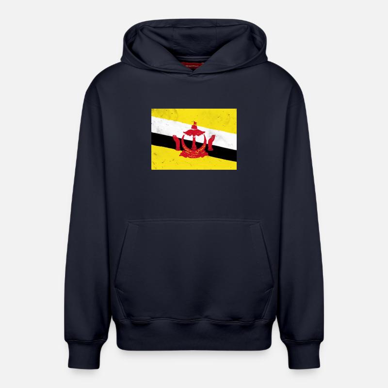 Drapeau du Brunei - Sweat à capuche unisexe décontracté en coton biologique – de SPREAD - bleu marine