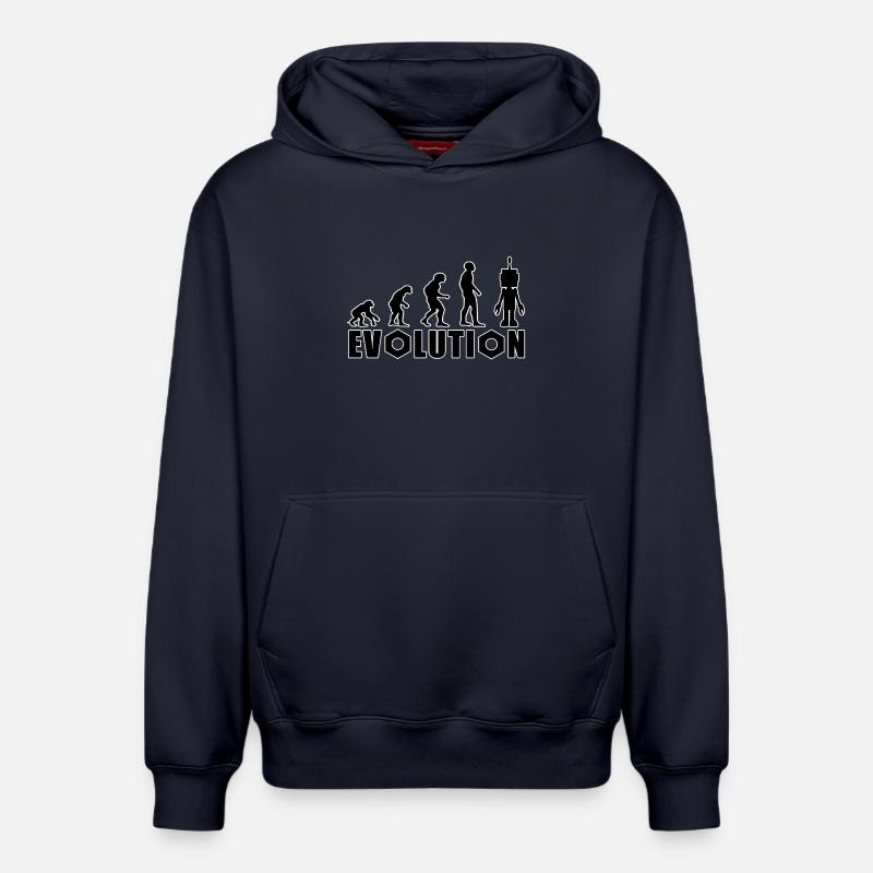 Evolution from human to android - Relaxed Unisex Organic Hoodie – by SPREAD - navy