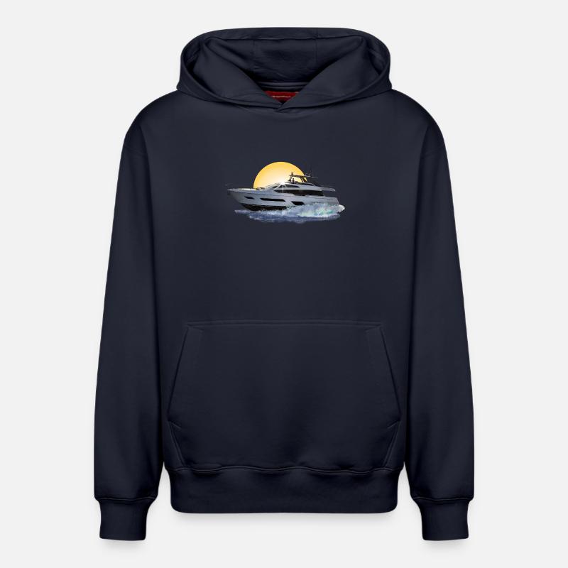 Canot automobile - Sweat à capuche unisexe décontracté en coton biologique – de SPREAD - bleu marine