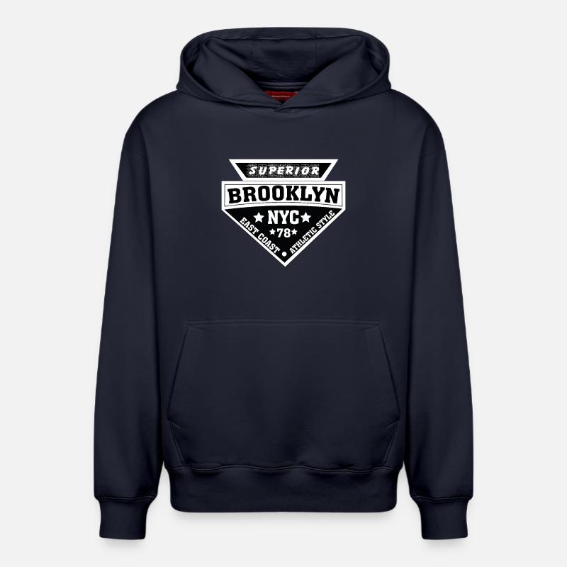 Bouclier Brooklyn NYC Athlétique - Sweat à capuche unisexe décontracté en coton biologique – de SPREAD - bleu marine