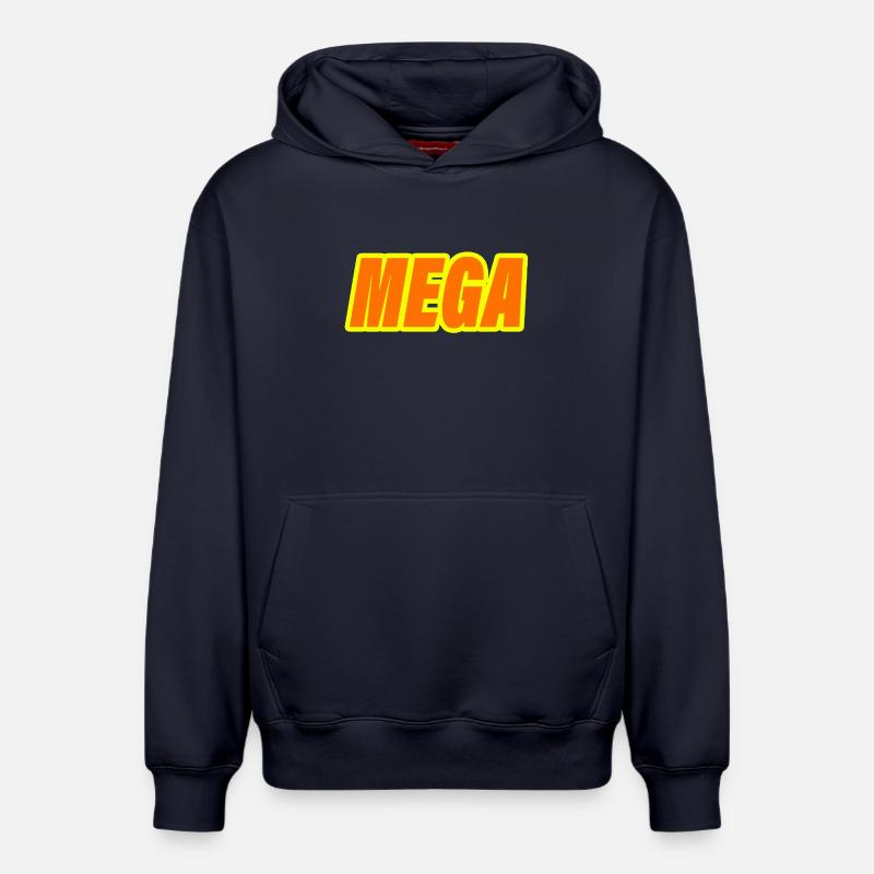méga - Sweat à capuche unisexe décontracté en coton biologique – de SPREAD - bleu marine