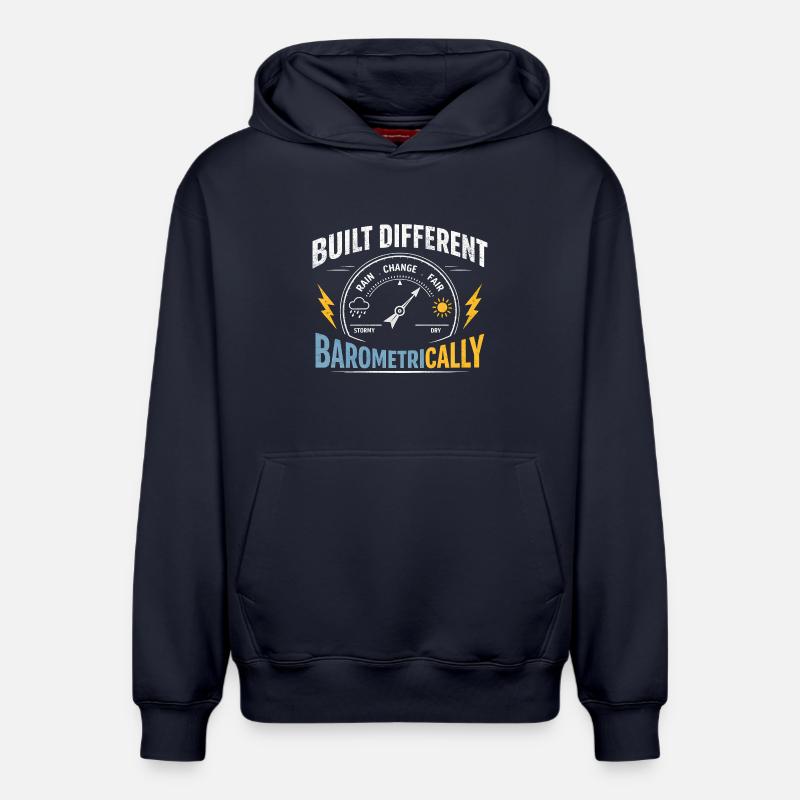 Différences barométriques | Météorologie - Sweat à capuche unisexe décontracté en coton biologique – de SPREAD - bleu marine