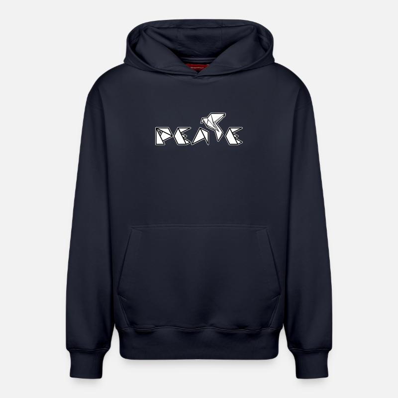 Paix - Sweat à capuche unisexe décontracté en coton biologique – de SPREAD - bleu marine