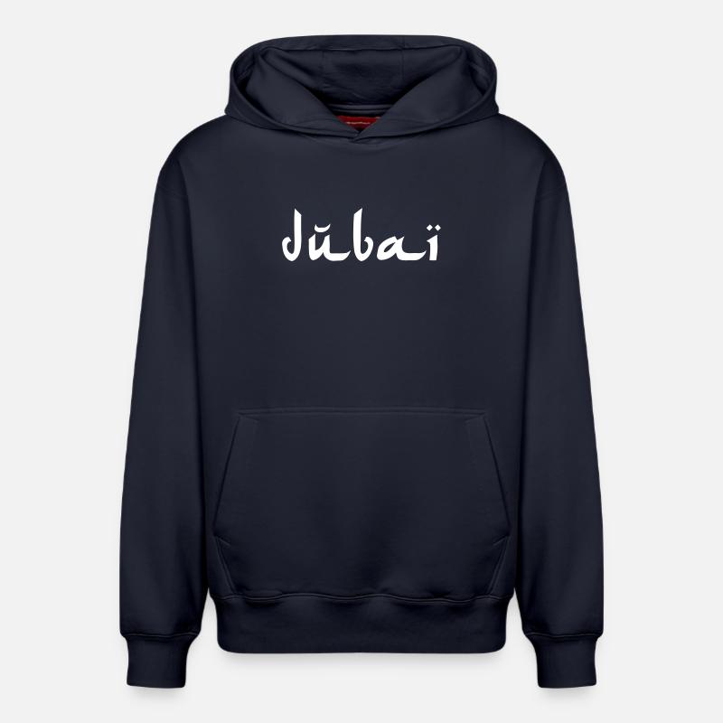 Dubaï - Sweat à capuche unisexe décontracté en coton biologique – de SPREAD - bleu marine