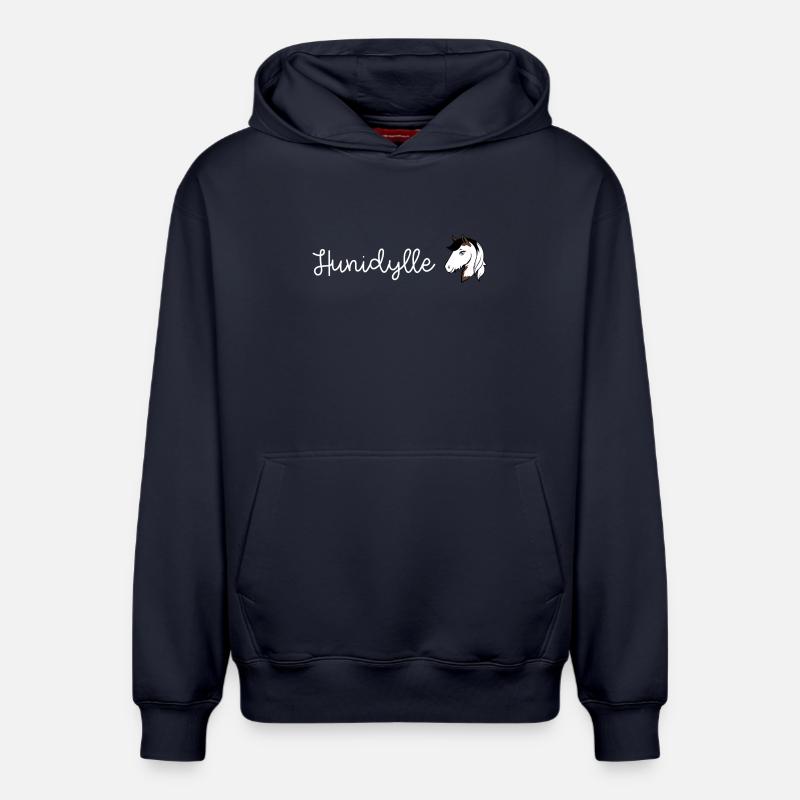 Hunidylle_Cannelle - Sweat à capuche unisexe décontracté en coton biologique – de SPREAD - bleu marine