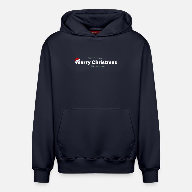 Joyeux Noël – Design festif - Sweat à capuche unisexe décontracté en coton biologique – de SPREAD - bleu marine