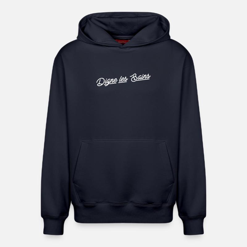 Digne les bains - Sweat à capuche unisexe décontracté en coton biologique – de SPREAD - bleu marine