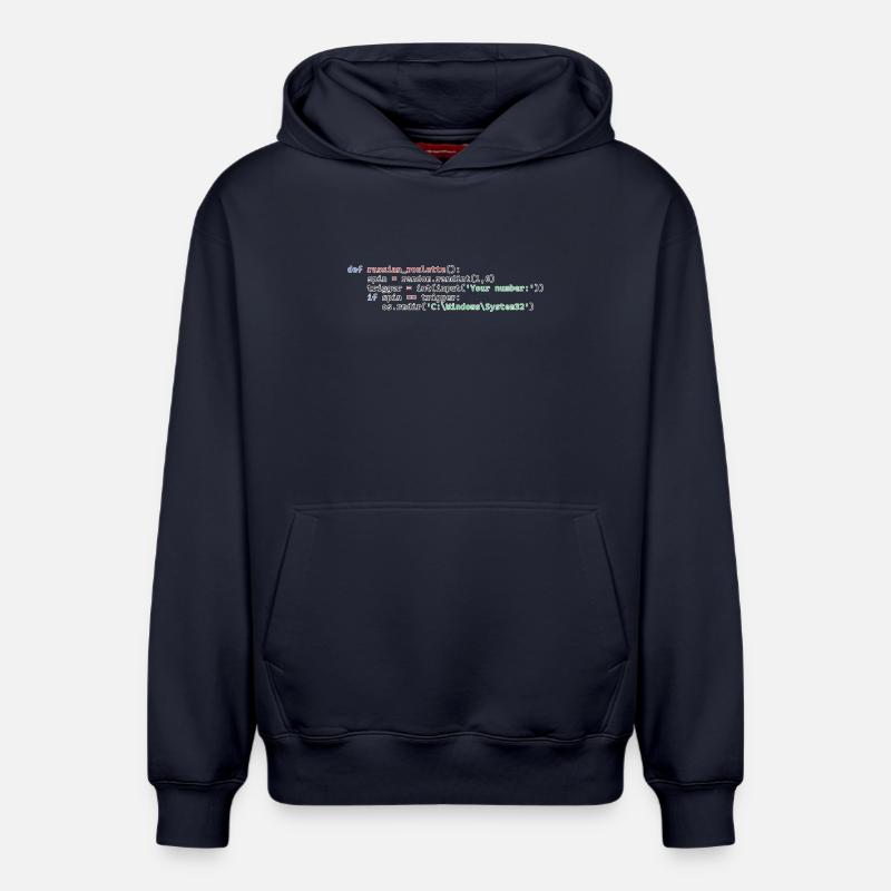 Roulette russe Python - Sweat à capuche unisexe décontracté en coton biologique – de SPREAD - bleu marine