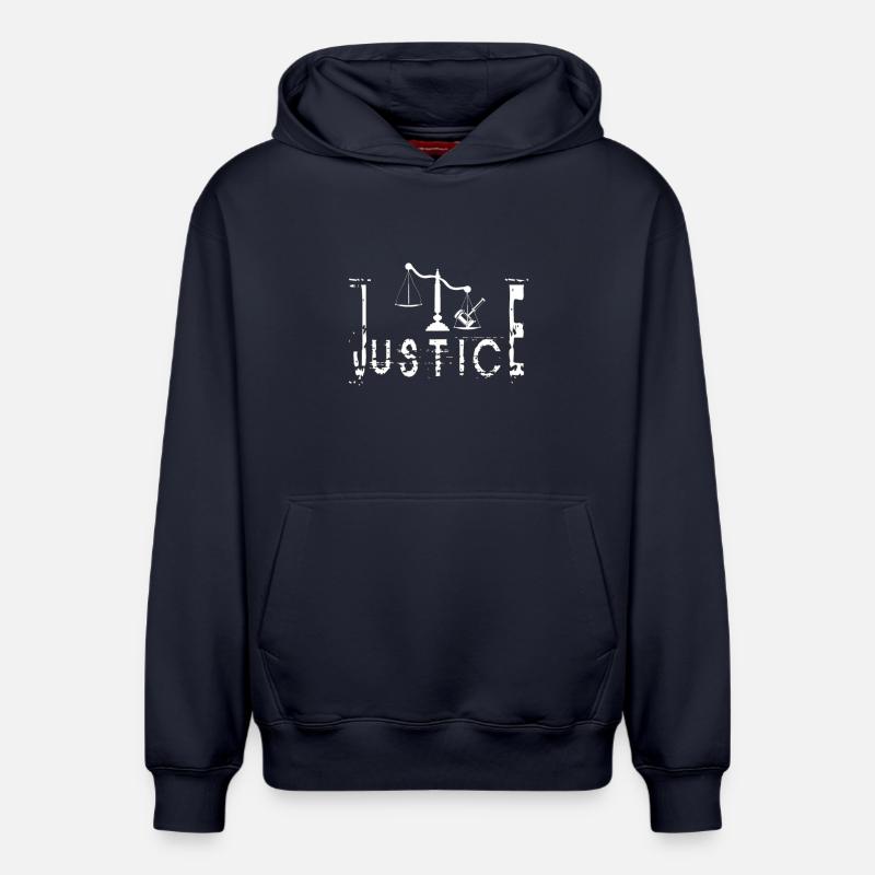 JUSTICE - Sweat à capuche unisexe décontracté en coton biologique – de SPREAD - bleu marine