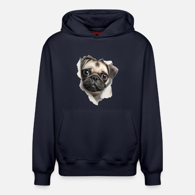 Mops - Relaxed Unisex Organic Hoodie – von SPREAD - Navy