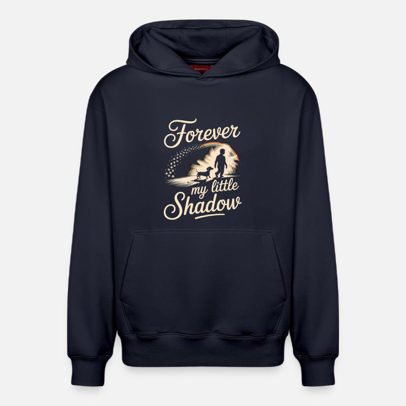 Teckel Shadow - Sweat à capuche unisexe décontracté en coton biologique – de SPREAD - bleu marine