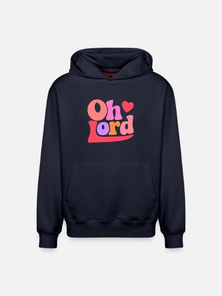 Seigneur - Sweat à capuche unisexe décontracté en coton biologique – de SPREAD - bleu marine