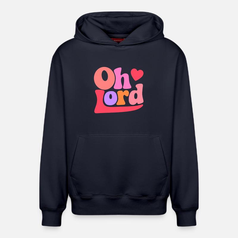 Oh Lord - Relaxed Unisex Organic Hoodie – von SPREAD - Navy