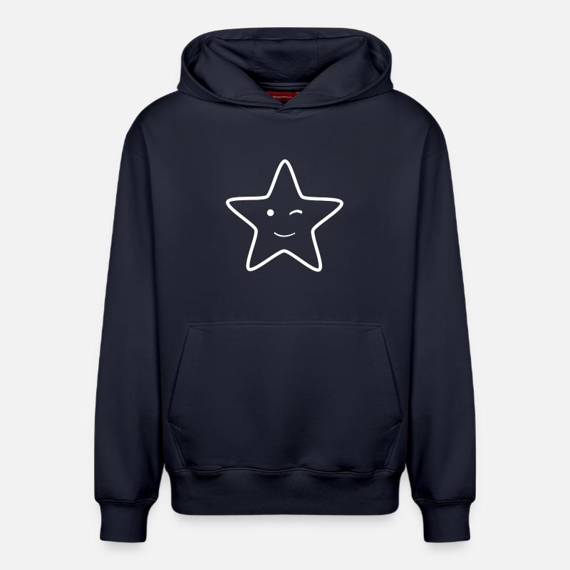 Clin d’œil étoilé - Sweat à capuche unisexe décontracté en coton biologique – de SPREAD - bleu marine