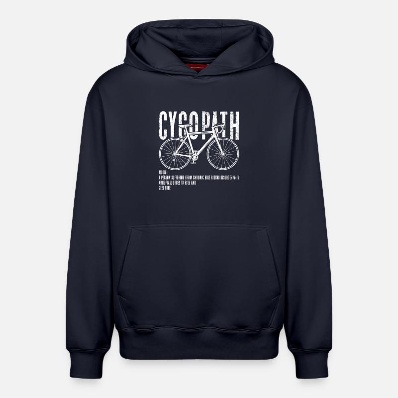Silhouette de vélo cyclopathe - Sweat à capuche unisexe décontracté en coton biologique – de SPREAD - bleu marine