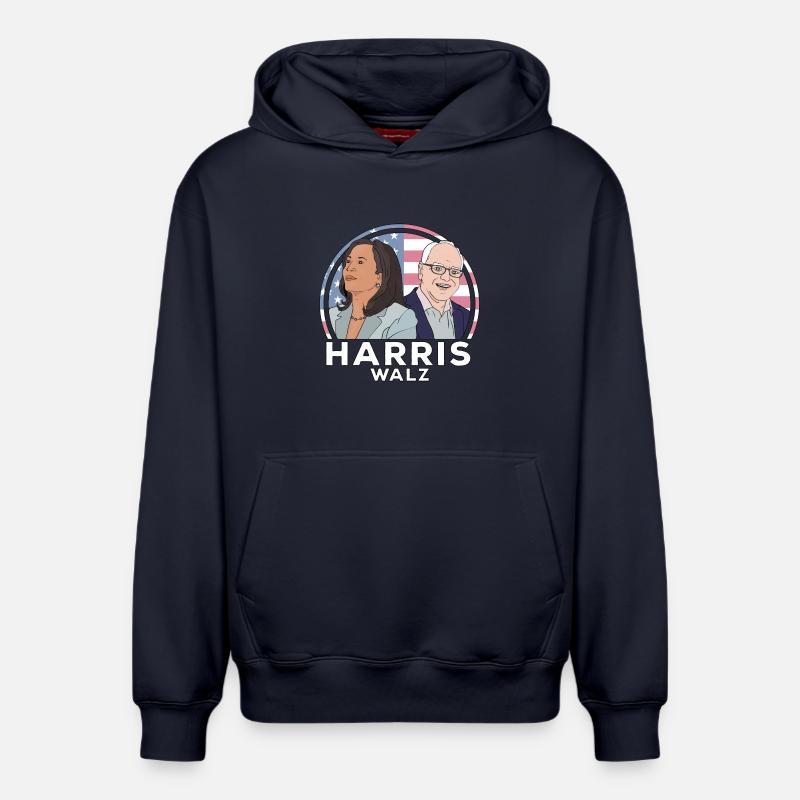 Élection de Harris Walz - Sweat à capuche unisexe décontracté en coton biologique – de SPREAD - bleu marine